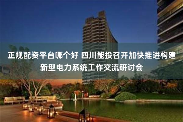 正规配资平台哪个好 四川能投召开加快推进构建新型电力系统工作交流研讨会