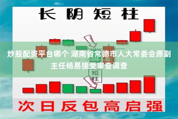 炒股配资平台哪个 湖南省常德市人大常委会原副主任杨易接受审查调查