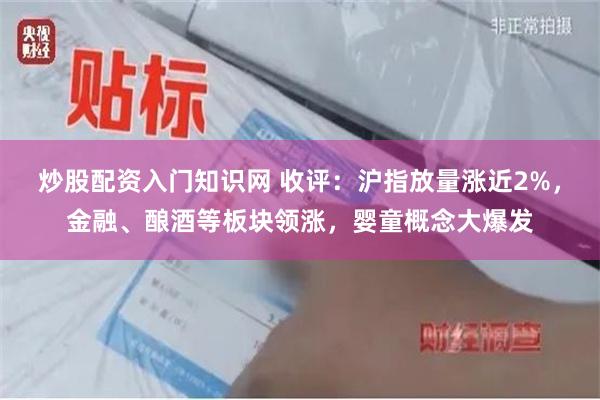 炒股配资入门知识网 收评：沪指放量涨近2%，金融、酿酒等板块领涨，婴童概念大爆发